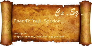 Cserényi Szidor névjegykártya